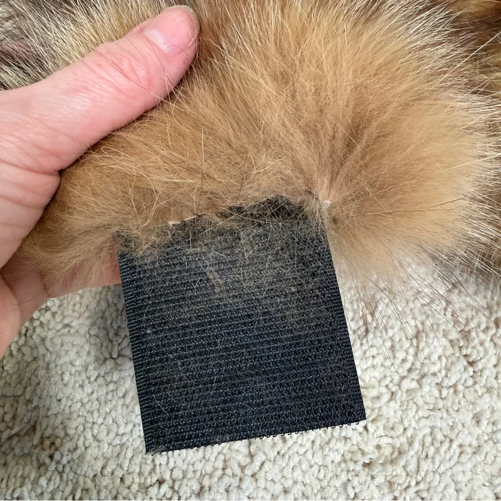 Genuine Dyed Fox Fur with Leopard Animal Print Headband Scarf Collar